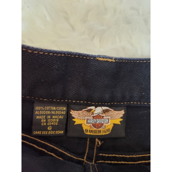 Harley-Davidson Womens Straight Jeans Mid Rise Denim Cotton Dark Wash Size‎ 6 - Picture 3 of 6